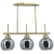 Lampa wisząca złota 3-punktowa z dymionymi kloszami 8249/3 z serii ZEFIR - Lampy Elem